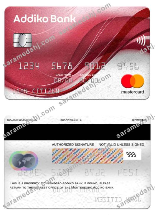 Montenegro Addiko Bank mastercard